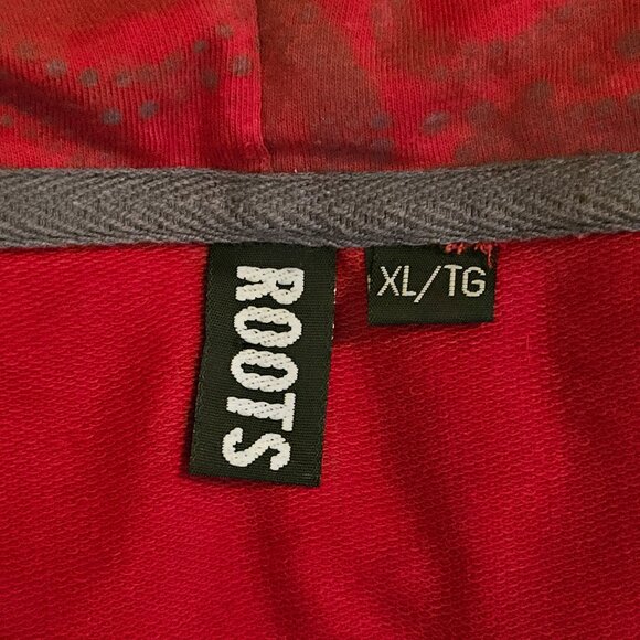 ROOTS Red Athleisure Long Sleeve Pullover Drawstring Hoody with Pockets Size XL - Picture 6 of 8